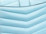 Coach Georgie Saddle Bag In Baby Blue Puffy-quilted Leather Fw1225sxdu