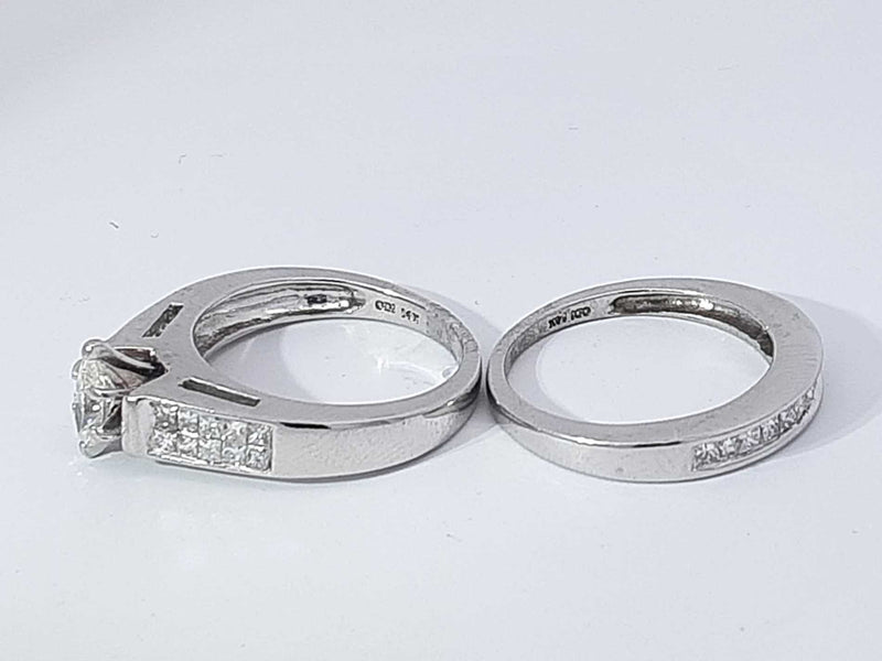 1.80 Cttw Diamond 14k White Gold Engagement Set 8 Grams Size 6.5 Aa1025rrzsa