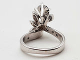 0.51 Cttw Natural Diamonds 14k White Gold 5.1g Flower Ring Size 5 Do0526irxde