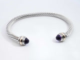 David Yurman Cable Classics 925 & Amethyst Bangle 29.6 Grams 7 Inch Fw0426olxdu