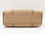 Fendi Zucchino Shoulder Bag In Beige Ff Logo Canvas Fw0726oordu
