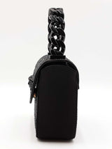 Versace La Medusa Black Crystal-embellished Satin Top Handle Bag Fw0426wrxdu