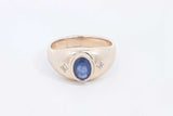 Sapphire & Diamond Ring In 14k Yellow Gold 7.5 Grams Size 9 Eb0425oirsa