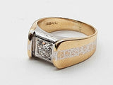 0.48 Carat Natural Diamond 14k Two Tone Gold 6.5g Ring Size 7 Do0526ixzde