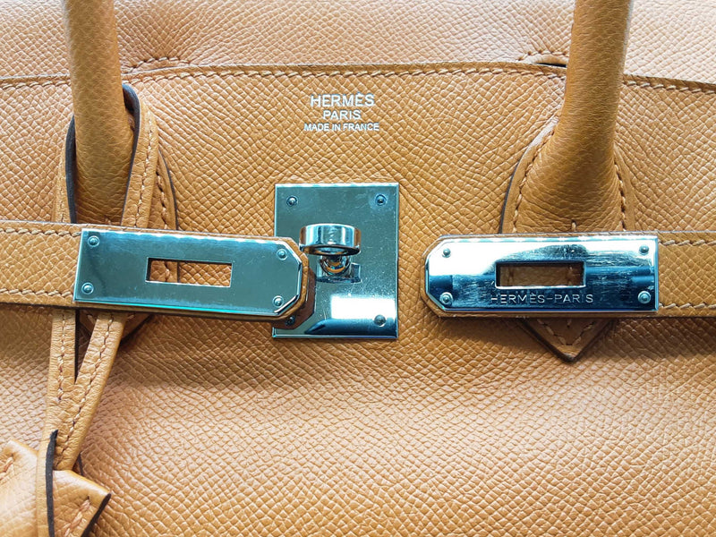 Hermes Birkin 30 Orange Epsom Palladium Handbag Do0325lxzxzde