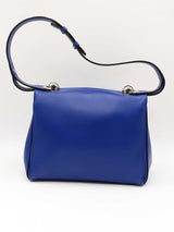 Salvatore Ferragamo Akousa Cobalt Leather Shoulder Bag Eb1125lxzdu