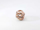 Pandora "Sparkling & Polished Lines" 14k Rose Gold Plated Charm 1.3g Fw0926rdu
