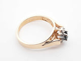 10k Yellow Gold 3g Blue Halo Cluster Ring Size 7 Lh0326llxde