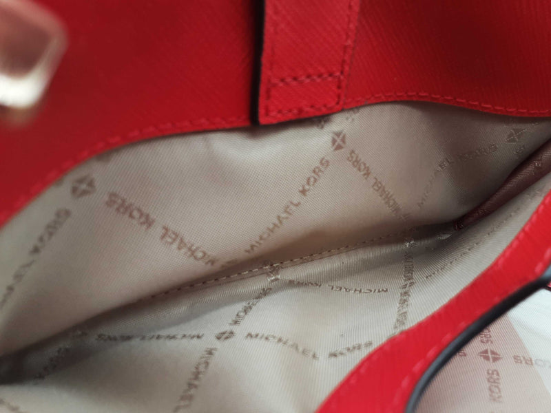 Michael Kors Red Leather Double Zip Bifold Wristlet Tech Wallet Do1025lrde