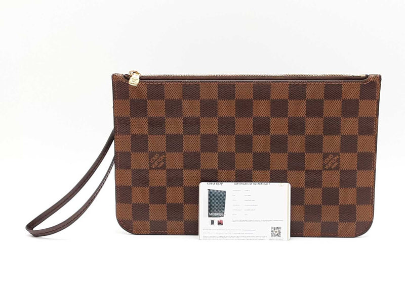 Louis Vuitton Neverfull Pochette In Damier Ebene Coated Canvas Fw0925wirdu