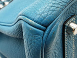 Hermes Birkin 35 Bleu Jean Blue Clemence Palladium Hardware Handbag Do0925erxzde