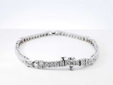 1.60 Cttw Diamond & 18k White Gold Geometric Link Tennis Bracelet 12.3 Grams 7 Inch Fw0726czxdu
