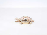 Mama And Baby Turtle Locket Pendant In 14k Tri-color Gold 6.9 Grams Fw0726wsxdu