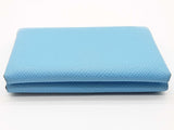 Hermes Duo Calvi Celeste Blue Epsom Snap Card Change Holder Do1125wxzde