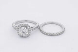 1.48cttw Diamond Wedding Set In 14k White Gold 5.9 Grams Size 4.5 Eb0925pxzsa