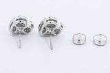 1.28ctw Diamond Stud Heart Screwback Earrings In 10k White Gold 3.5g Eb1225orrdu