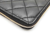 Versace Quilted Black Leather Zip Around Wallet Eb0826lorde