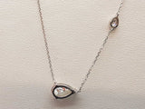 1.35 Cttw Lab Grown Diamonds 14k White Gold 1.6g Pear Necklace 18 In Do1225rorde