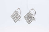 3.2cttw Princess Cut Diamond Stud Omega Back Earrings 14k White Gold Eb0426ixzdu