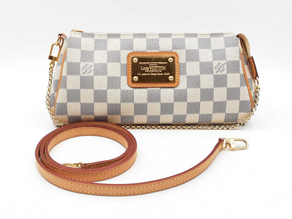 Louis Vuitton Eva Convertible Clutch In Damier Azur Coated Canvas Fw1125wordu
