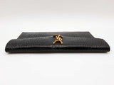 Yves Saint Laurent Uptown Pouch Black Croc Embossed Leather Clutch Do0726orxde