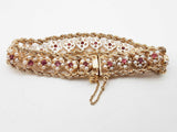 Rubies White Pearls 14k Yellow Gold 33.4g Bracelet 6.75 In Do0326orxzde