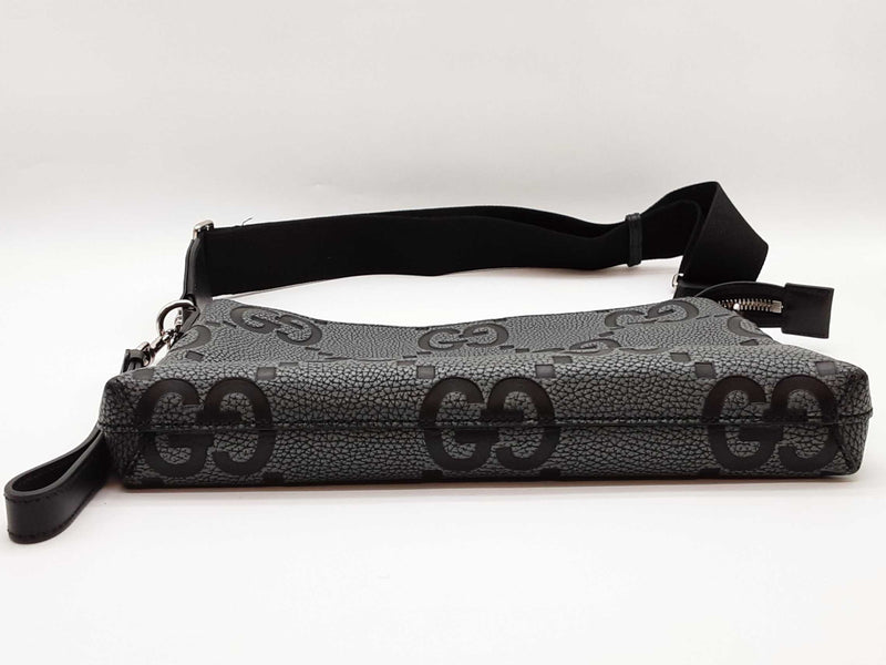 Gucci Jumbo Medium Gg Charcoal Gray Messenger Crossbody Bag Sd1025lozxde