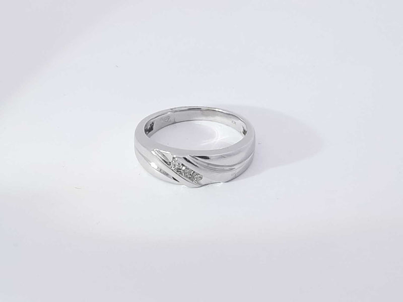 0.09 Cttw 10k White Gold 3.8 Grams Wedding Band Size 10 Aa0725lrzsa