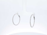 0.56 Cttw Diamond & 14k White Gold Inside Out Hoop Earrings 3.4 Grams Fw0726ozxdu