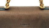 Loewe Velazquez Top Handle Bag In Brown & Black Leather Fw09262zxdu