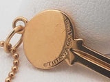 Tiffany & Co. 18k Yellow Gold Key Pendant Necklace 4 Grams 18 Inches Eb0725pxzsa