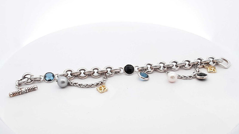 David Yurman Sterling Silver Old World Charm Bracelet 31.6 Gram 7 In Fw0425ozxdu