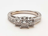 0.85 Cttw Diamonds 14k White Gold 3.6g Ring Size 3.75 Do0325prxde