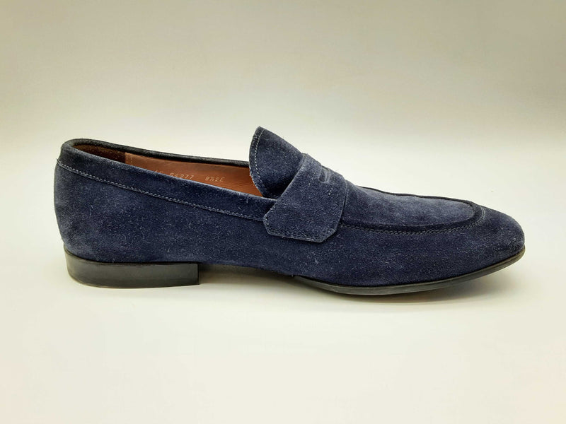 Salvatore Ferragamo Ayden Blue Suede Penny Loafers Size 8.5 M Do0724lozde