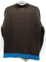 Prada Cashmere Brown Blue Colorblock Wool Knitted Sweater Size 54 Do0326oorde