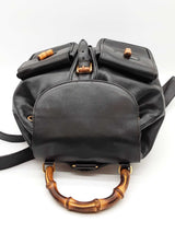 Gucci Bamboo Handle Black Leather Backpack Eb1025pxzde