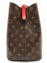 Louis Vuitton Neonoe Brown Monogram Red Leather Bucket Bag Do0525sxzde