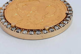 24k Gold Coin Pendant 10k Yellow Gold & Diamond Setting 45.8 Grams Eb0924olxzsa