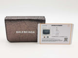 Balenciaga Cash Mini Wallet In Dark Gray Crinkled Calfskin Fw0926lzxdu