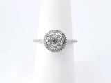 0.26 Cttw Diamond & 10k White Gold Halo Ring 2.7 Grams Size 6.75 Fw1025oxrdu