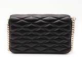 Jimmy Choo Farone Wallet With Chain In Quilted Black Nappa Leather Fw0626ocrdu