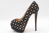 Giuseppe Zanotti Gold Glitter Peep Toe Platform Heels Size 36.5 Eb1225sxdu
