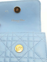 Christian Dior Cannage Caro Blue Leather Phone Pouch Crossbody Eb0425rxzsa