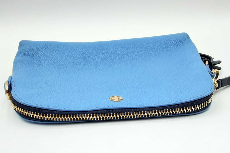 Tory Burch Pebbled Blue Leather Shoulder Bag Eb0724wrdu