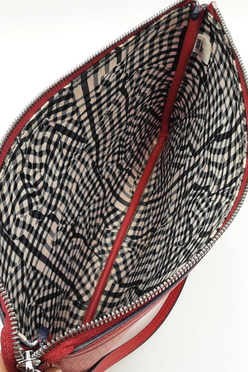 Mcm Zip Top Pouch In Ruby Red Visetos Coated Canvas Fw1215lprdu