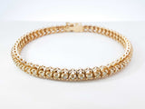 1.14 Cttw Diamond & 14k Yellow Gold Hexagon Link Tennis Bracelet 12.7 Grams 7 Inch Fw0726exzdu