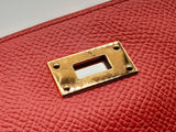 Hermes 20 Rouge Pivoine Epsom Kelly Wallet Gold Hardware Lh0924oxzxde