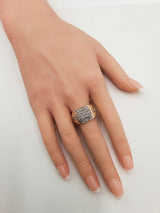 0.43 Cttw Diamond & 10k Rose Gold Cluster Signet Ring 7 Grams Size 9.75 Fw0726ixzdu