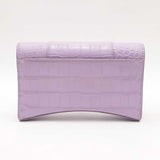 Balenciaga Shiny Calfskin Embossed Hourglass Chain Bag Lilac Sd0525pzxsa