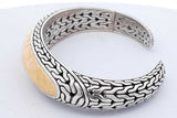 John Hardy Balu Sterling Silver & 22k Gold Hinged Cuff Bracelet 49.8g Eb426pxzde
